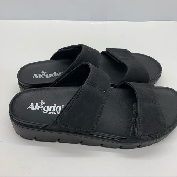 Alegria Sandals Womens 9 Black Casual Slip On Slide Beach Platform Casual - Picture 4 of 10